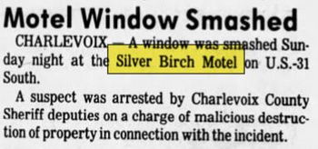 Silver Birch Motel - Aug 1982 Window Smashed